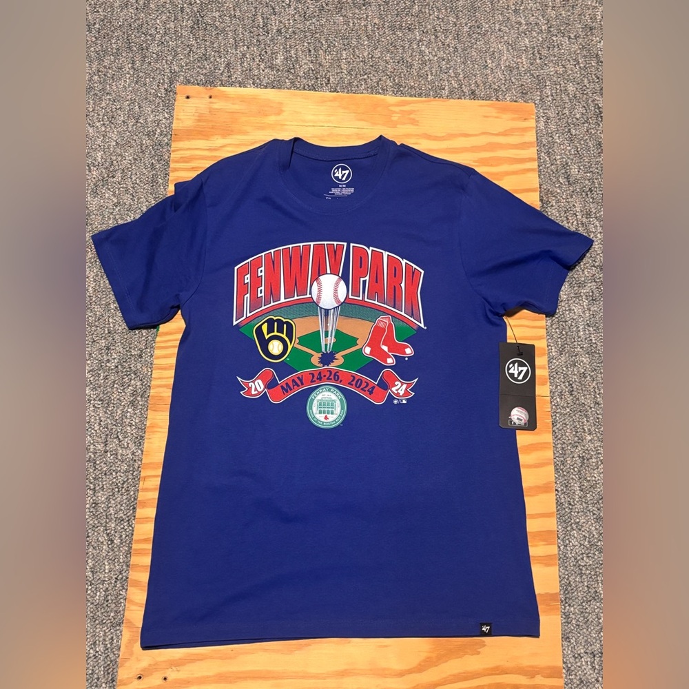 Boston Red Sox x 47 Brand Short Sleeve Shirt Vs Brewers Sz Medium